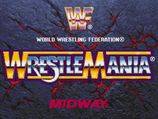 WWF Wrestlemania The Arcade Game title screen for Playstation